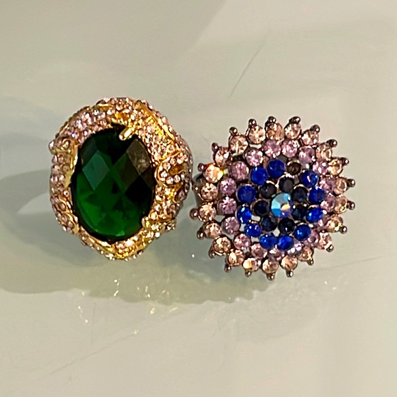 Blue Rhinestones Rings for Ladies - Picture 1 of 5